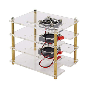 <strong>Raspberry</strong> <strong>Pi</strong> 4B Cluster <strong>Case</strong> with Cooling Fan Heatsink <strong>Stackable</strong> Acrylic Plates <strong>Case</strong> for <strong>Raspberry</strong> <strong>Pi</strong> 4B/3B+/2B - Product Image 5