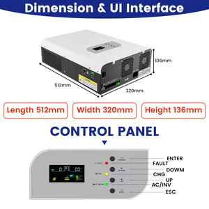 Precio a granel 3/3.6/5.5/6.2/11KW Inversor híbrido fuera de la red para sistema de almacenamiento de energía - Product Image 4
