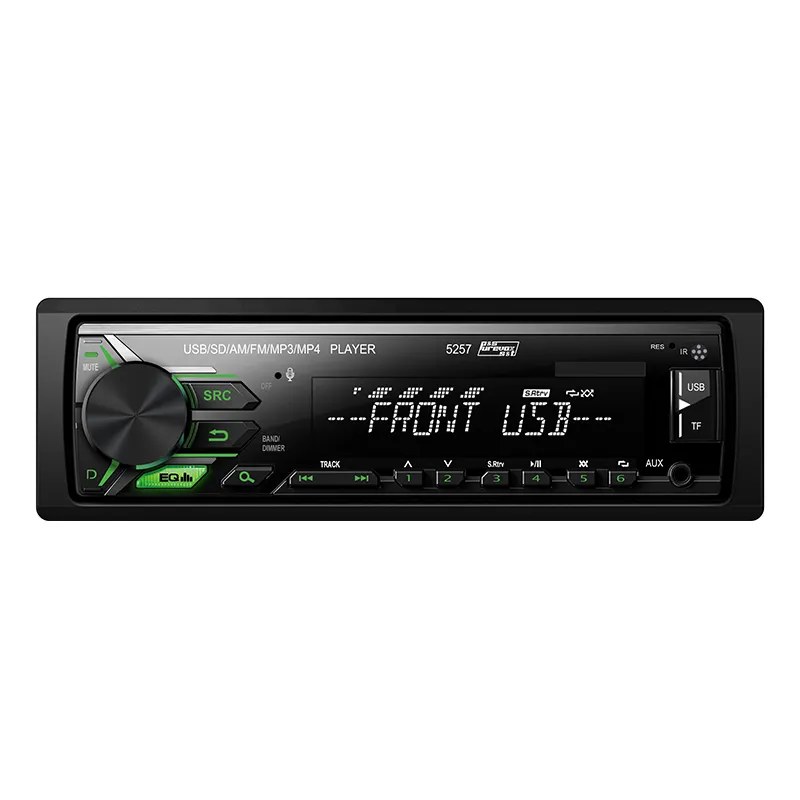 Lecteur MP3 de voiture multimédia à panneau fixe 1 Din, Audio stéréo avec Bt/USB/mp3/am/fm
