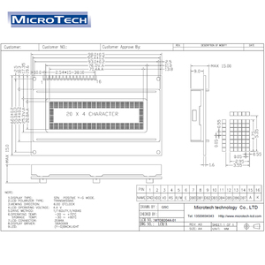 2004 Individuelle 1,5 Zoll COB Zeichen-LCD-Module alphanumerisches TFT-Nummernbildschirm