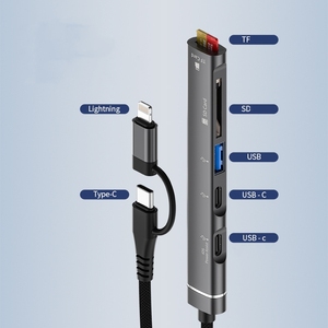 Apple Android TF için yerleştirme istasyonu/USB kart okuyucu USB/tip-c kadın çok fonksiyonlu 5-Port Hub - Product Image 5