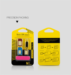 OEM sim卡适配器，5合1微型sim卡适配器套件转换器，带砂纸和弹出针 - Product Image 3