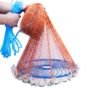 Hochwertiges Fischernetz im amerikanischen Stil Frisbee Hand Cast Net Small Mesh Drawing Throw Net 4-12 Fuß Pull Line Nylon - Product Image 1