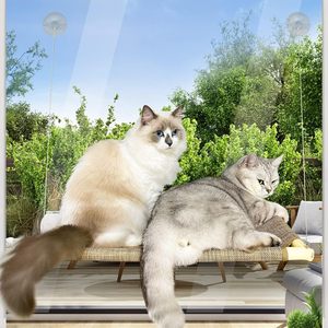 ベストセラー屋内コードレス大きな猫窓とまり木猫ハンモック猫用窓用