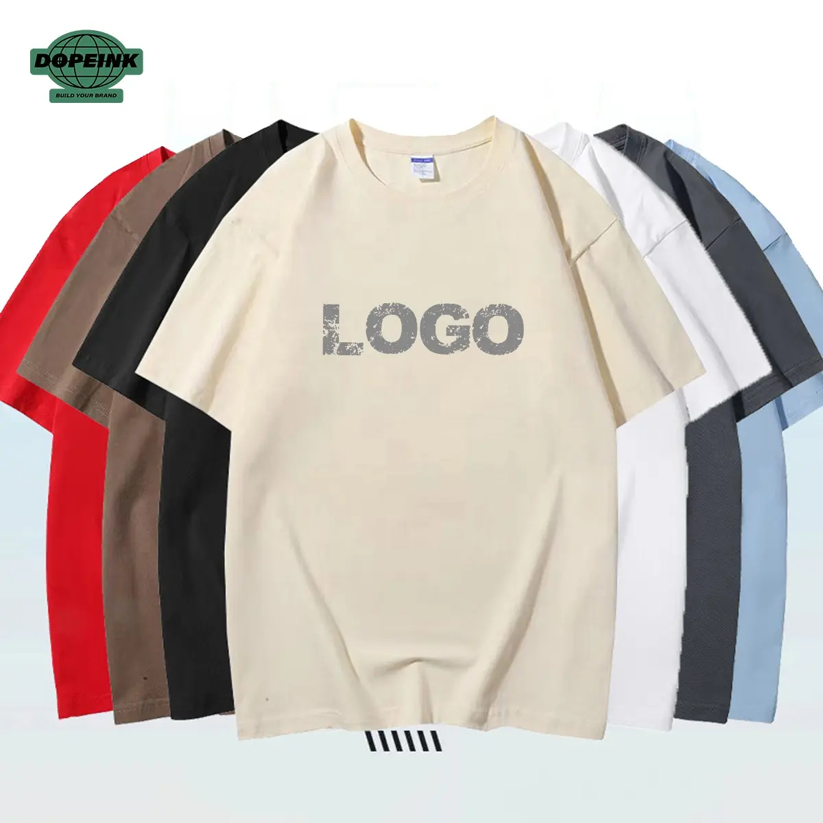 Fabricante de camisas de talla grande para hombre 220gsm camiseta de peso pesado 100% grueso personalizado gota hombro algodón liso camiseta de gran tamaño