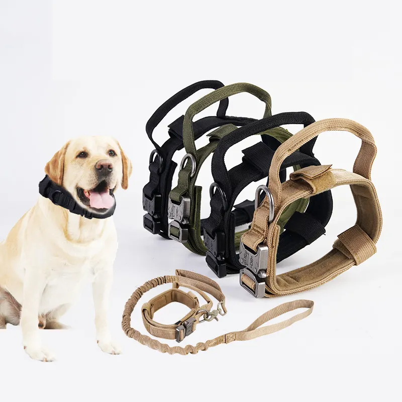 Huisdierbenodigdheden Militaire Hond Tactische Halsband Verstelbare Trainingstool Snel Afneembare Hondenriem Gepersonaliseerd Flash Nylon Riem