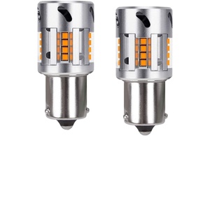 Canbus สร้างขึ้นในตัวต้านทานที่ใช้สำหรับไฟเลี้ยวสำรอง1156 Bau15s Py21W หลอดไฟ LED สีเหลืองอำพันสีเหลืองเปลี่ยนสัญญาณข้อผิดพลาดฟรี - Product Image 1