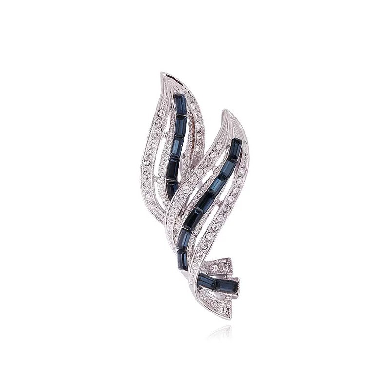 Silver-blue Cymbidium Brooch