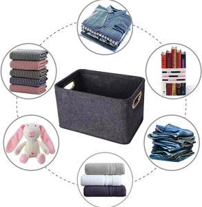 Cảm thấy hộp lưu trữ có thể gập lại ngăn kéo bé vải giặt đồ chơi tổ chức Lưu trữ giỏ với khoen xử lý cho kệ - Product Image 3
