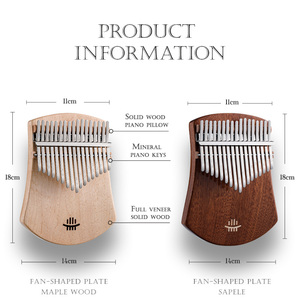 Hluru 17 Toetsen 21 Key Kalimba Duim Piano Met Kalimba Lied Boeken Voor Beginners - Product Image 3