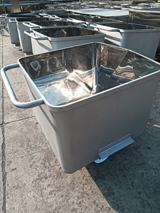 200L thép không gỉ nhà máy công nghiệp Cách sử dụng nhỏ thịt giỏ hàng với bánh xe giao thông vận tải giỏ hàng - Product Image 5