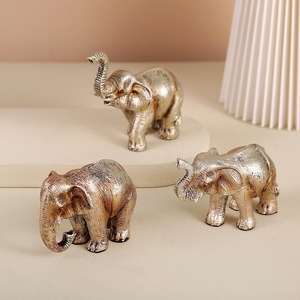 北欧の象の樹脂工芸品家の装飾象の3つのスタイルのレトロな金の象の装飾 - Product Image 4