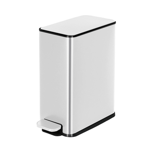 5L Basics Stainless Steel Rectangular Soft-close Garbage <strong>Bin</strong> Step Trash <strong>Can</strong> Pedal <strong>Bin</strong> with Foot Operated - Product Image 1