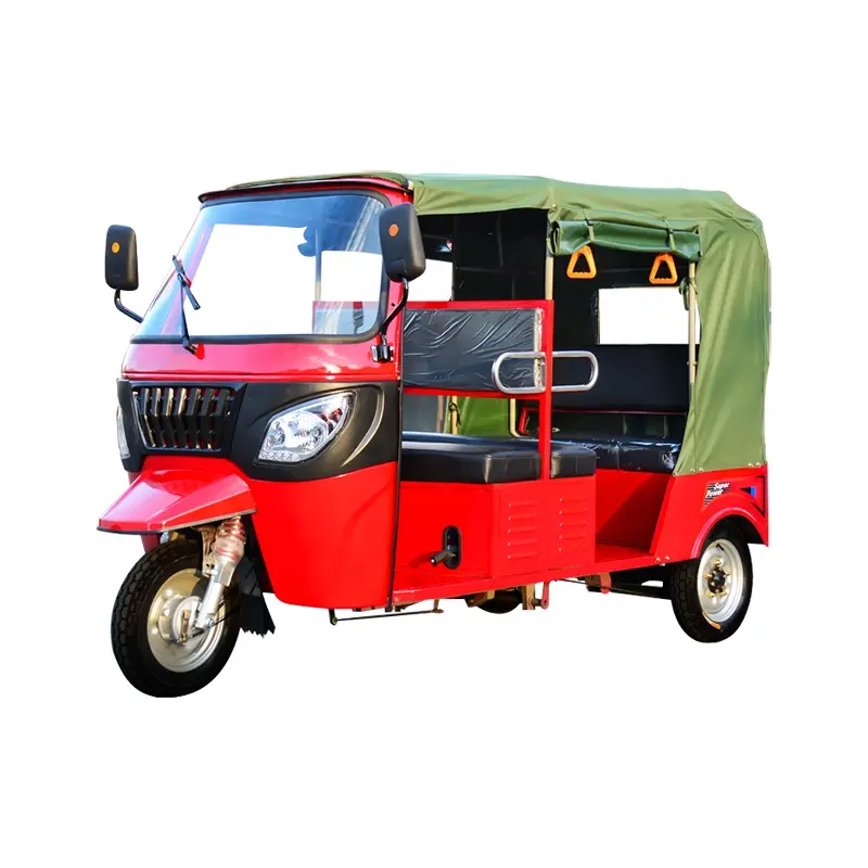 3 roda Triciclo de Passageiros Bajaji Triciclo Auto Rickshaw Gasolina Motor A Gás