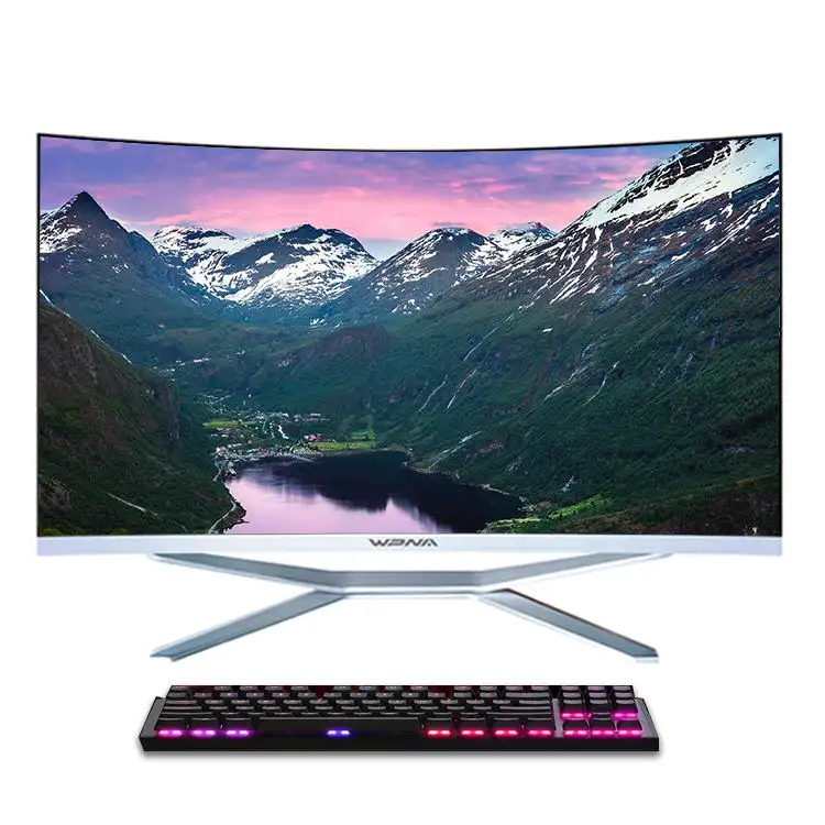 2022 Neueste gebogene Bildschirm PC i7 Mono block Desktop 24 Zoll 27 Zoll alles in einem PC-Computer