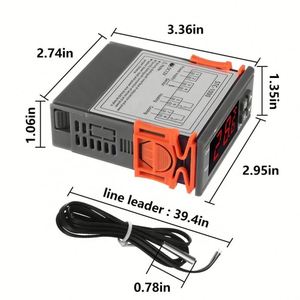 Controlador de temperatura Digital de CA 10A, 110V-220V, LED digital, termostato/sonda de calefacción y refrigeración con sensor, 1 unidad, 1 unidad, 2 unidades - Product Image 4