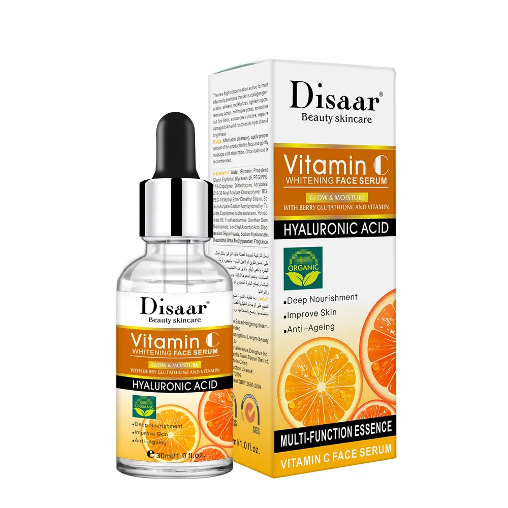 Serum Vitamin C wajah, label pribadi solusi stok vitamin c pelembab anti-keriput Wajah serum Vitamin C