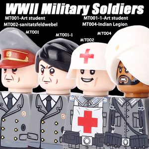 WW2 הצבא הגרמני קצין דמויות רופא חי חי "ר מיניפיגס בניין חובש בלוקים של קופסאות רפואיות לבנים