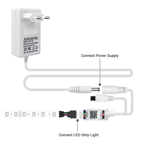 DC12V 4 Pin RGB Controller Music BT Smart APP Controller With 24-key <strong>IR</strong> <strong>Remote</strong> or Blue+tooth APP Control for RGB LED Strip Light