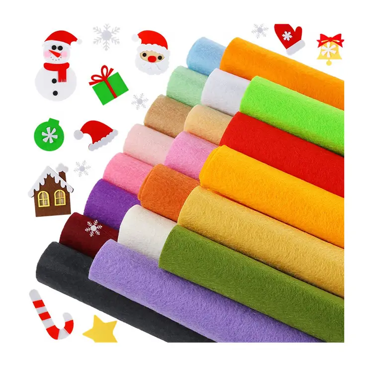 Verschiedene Farben Handwerk Vlies Wolle Polyester Filz Stoff Blätter Rollen für DIY Bastel taschen Matten Pads