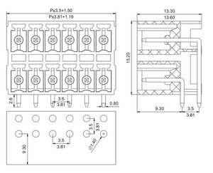 KF2EDGKRH Plug-in <strong>Double</strong>-<strong>layer</strong> Pcb <strong>Terminal</strong> <strong>Blocks</strong> KF2EDGKNH-3.5/3.81 - Product Image 4