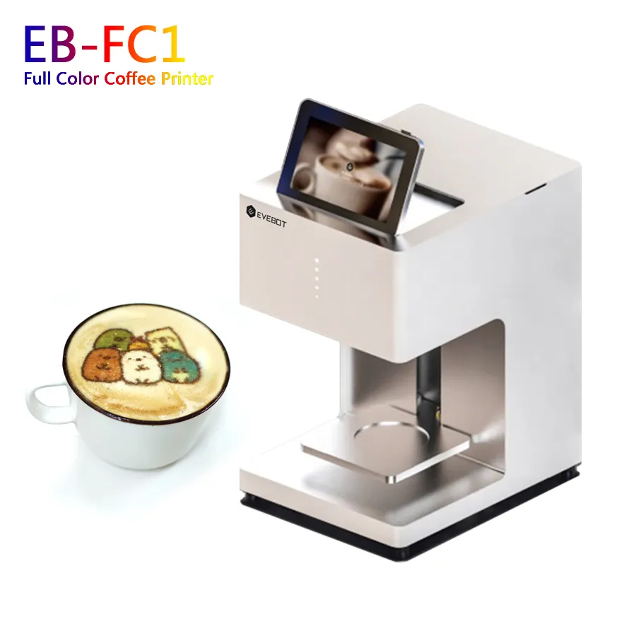 EVEBOT-impresora de café EB-FC1, máquina de impresión de inyección de tinta comestible, capuchino, Latte, Mocha, a todo color, WIFI, envío gratis