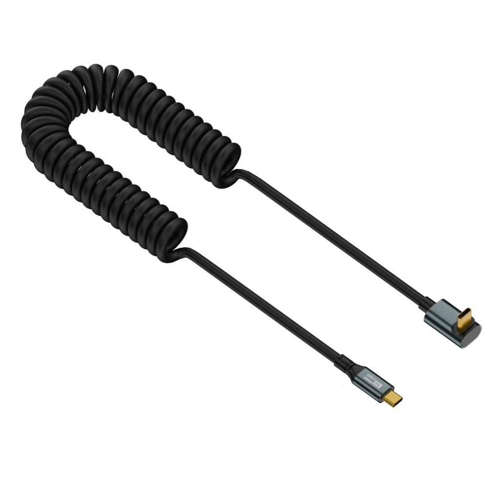 Nero - Connettore Type-C maschio-maschio a forma di L