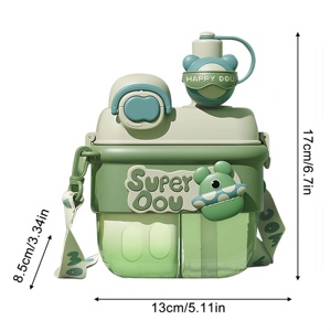 2 1 fincan 800ml yaratıcı su şişesi saman sızdırmaz spor şişesi ile dış mekan kullanımı için emniyet kilidi - Product Image 6