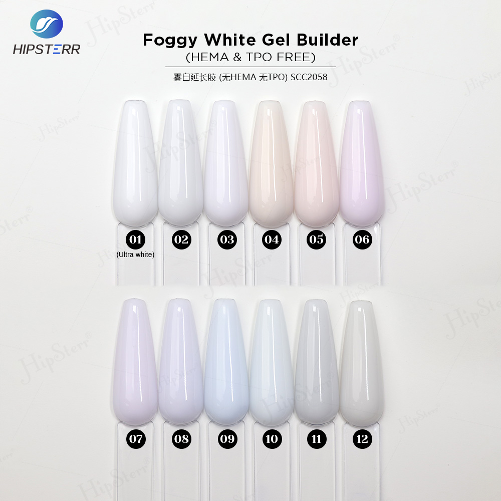 เจลต่อเล็บสีขาวหมอก (ปราศจาก HEMA และ TPO)