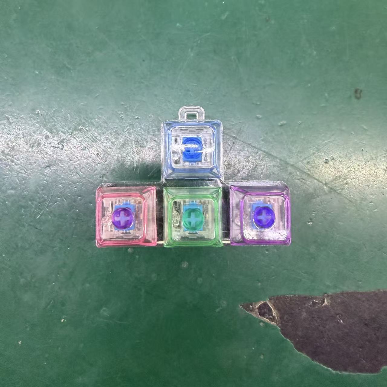 Colorful four-button T-shaped