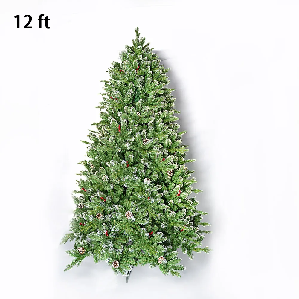 Nuovo Design vendite calde 12ft enorme albero di natale artificiale con supporto in metallo per la decorazione di feste per interni in casa