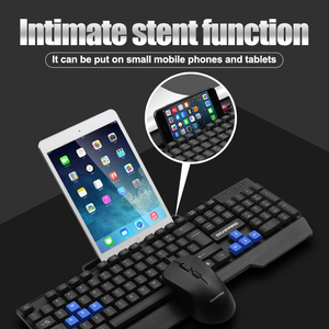 Juego de teclado y ratón USB con cable de Venta caliente, soporte para teléfono de oficina de negocios, teclado con teclas azules - Product Image 4