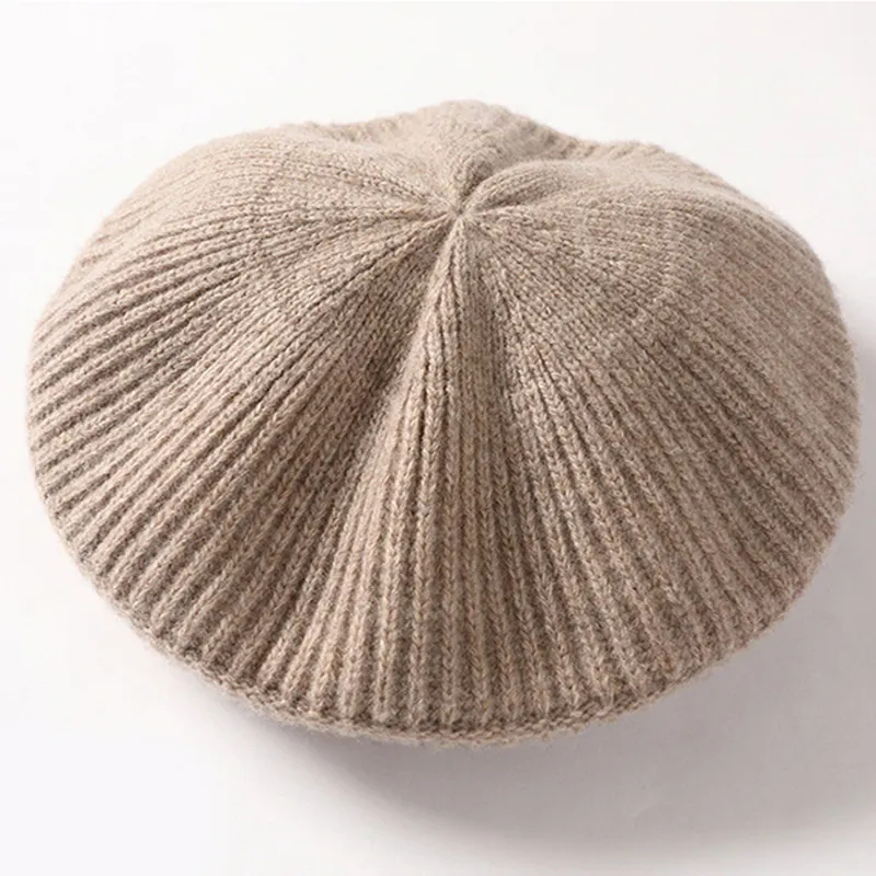 Vente en gros label privé 100% laine femmes chapeau béret chapeaux Logo personnalisé mode 2022 vente en gros hiver Dobby adultes plaine femme Iwell