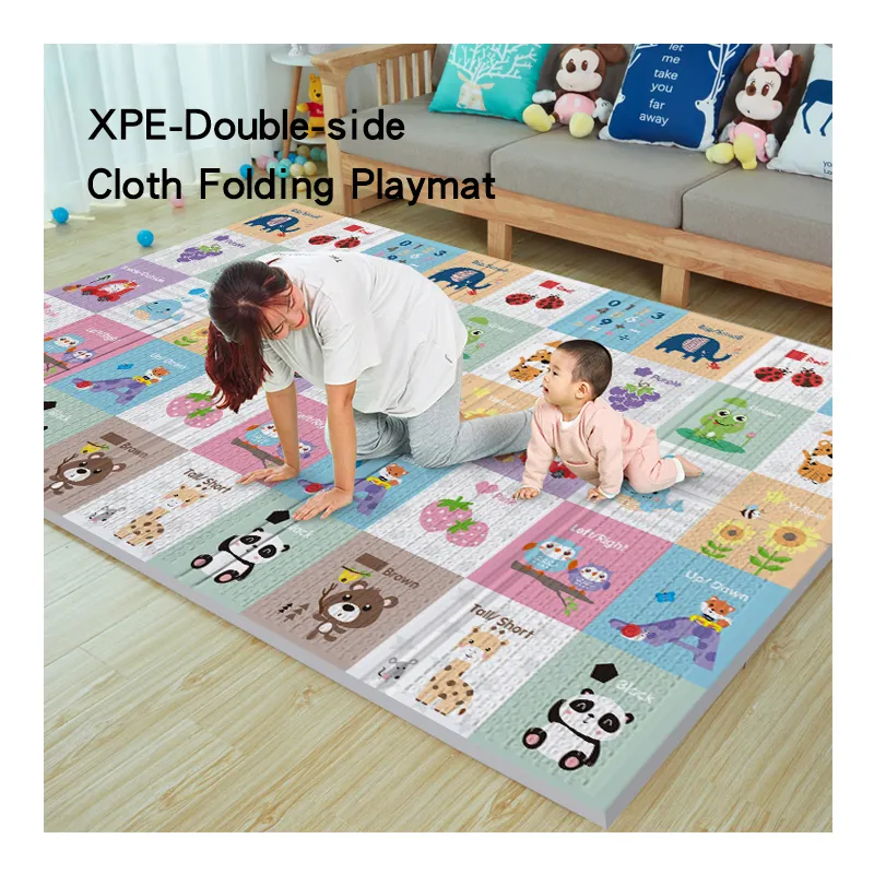 Alfombra plegable de goma para niños, tapetes de juego de espuma, alfombra plegable doble para juegos de bebé hecha a mano