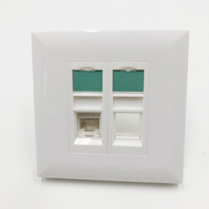 Red de doble puerto RJ45 Socket Networking 86 Tipo con placa frontal de obturador