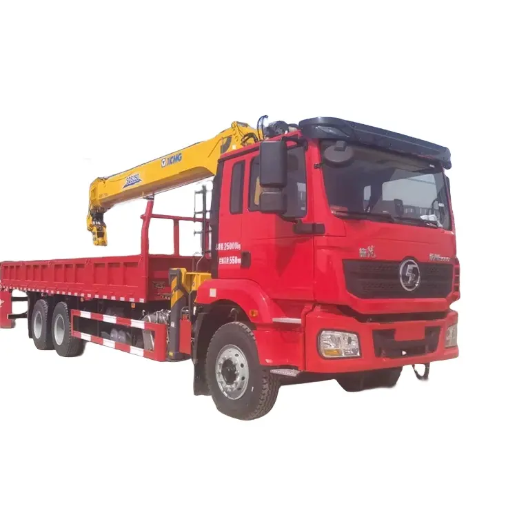 Shaman M3000 6*4 cargo truck with XCMG 10 Ton 5 sections Telescopic boom truck mounted crane lorry-mounted crane new used