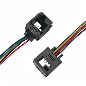 RJ11 RJ12 sol mandal dişi soket 623K konnektör 6P6C Jack ile 6 maça telleri L = 200mm - Product Image 1