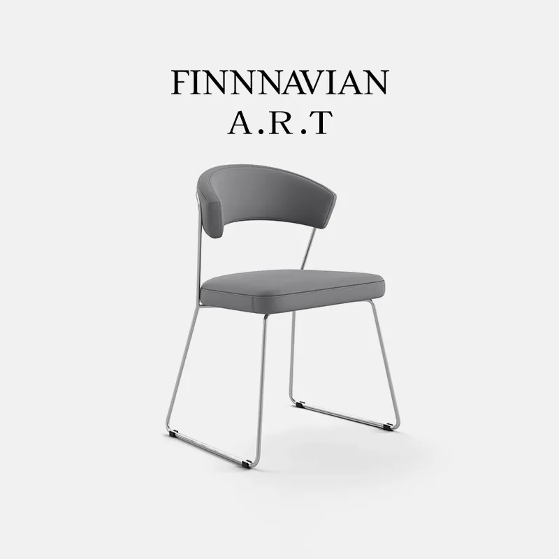 FINNNAVIANART venta al por mayor Silla de comedor simple hogar mesa de comedor Silla de cuero ocio restaurante silla conjunto