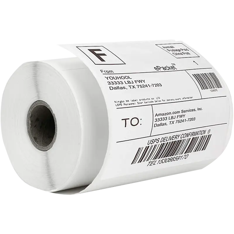 Kertas stiker Thermal Label pengiriman 4x6 kertas Label Thermal Printer untuk logistik