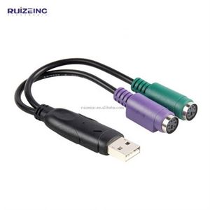 LBT חם למכור 20CM PS/2 נקבה ל-usb 2.0 זכר כבל ממיר מתאם פעיל PS2 כבל עבור עכבר, מקלדת, ברקוד סורק