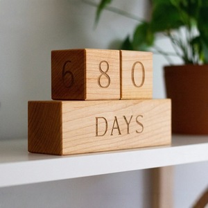 Khối xây dựng thủ công với ngày tháng năm khắc vật liệu gỗ hiện đại kỹ thuật số khối gỗ đếm ngược mốc - Product Image 4