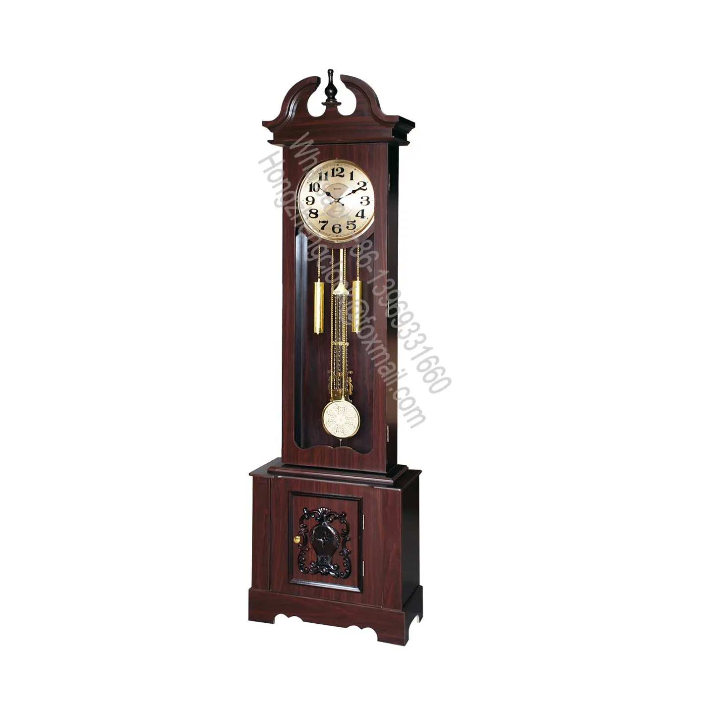ساعة أرضية خشبية للجد تتميز بساعة تقليدية كوارتز عالية الدقة حركة رنين غرب الغرب