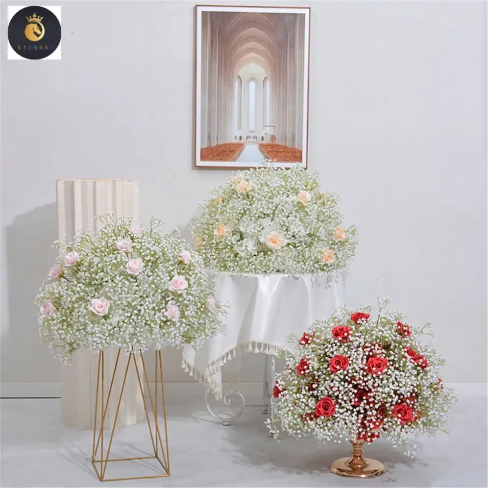 Q253 nova estrela rosa flor bola decoração de mesa de casamento arco decorado com flores artificiais venda quente