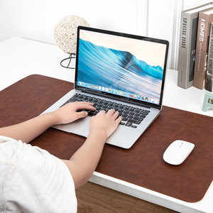 Extra Large Retro Crazy Horse Leather Desk Mat Mouse Pad antiderrapante com estilo aquecido para PC para uso de teclado de computador