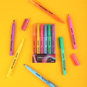 Gxin-Juego de rotuladores personalizados para dibujo de niños, punta de cincel multicolor con clip, rotulador fluorescente - Product Image 5