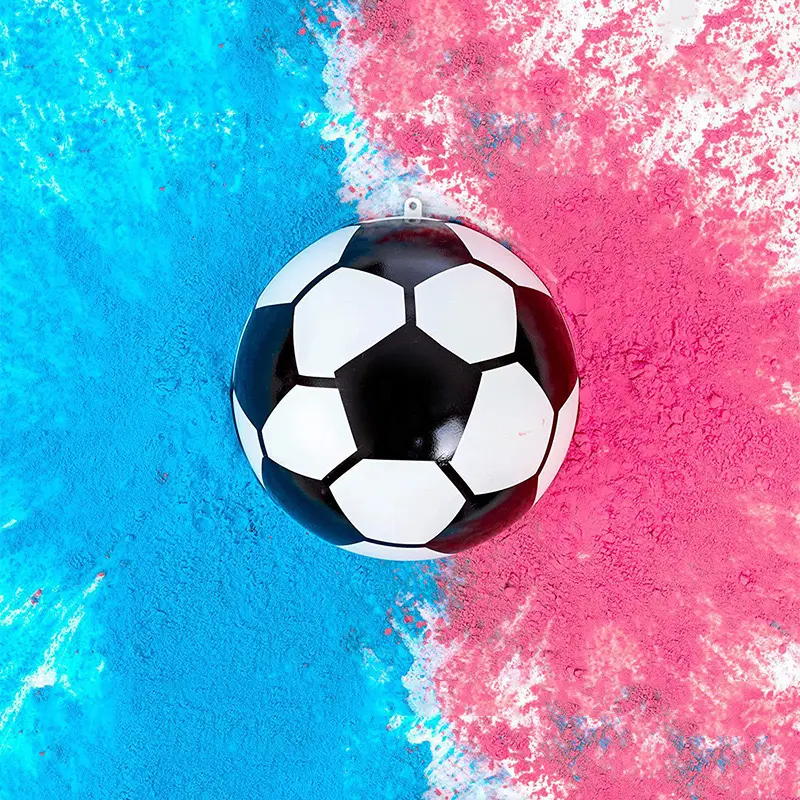 Y031 Baby Junge Mädchen Geschlecht-Enthüllungs-Fußballpulver innen Geschlecht-Enthüllungs-Fußball-Blaues und-Pinkes-Pulver-Set