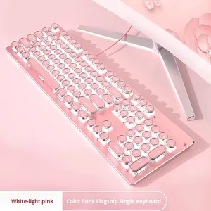 Teclado mecánico con cable Máquina de escribir de tamaño completo Tecla redonda para teclado de uso de juegos de oficina - Product Image 2