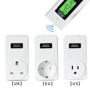 Automático termostato inalámbrica RF US/EU/enchufe de Reino Unido controlador de temperatura hembra pantalla LCD con luz de fondo verde Thermoregulator - Product Image 2