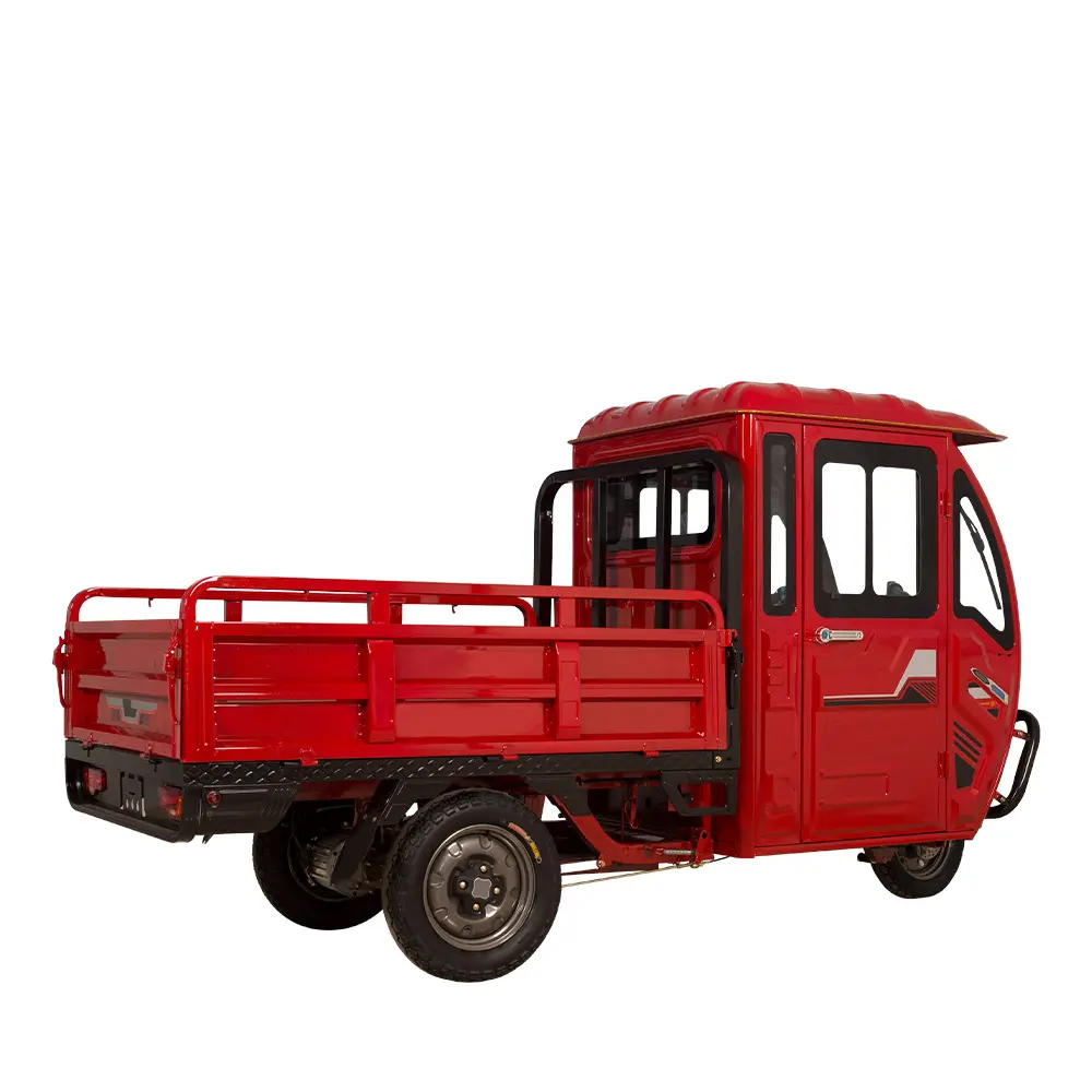 Closed Cab 500kgs Three Wheel Electric Van Stainless Wheel Cargo Tricycle With Roof Against Rain Generador Seat