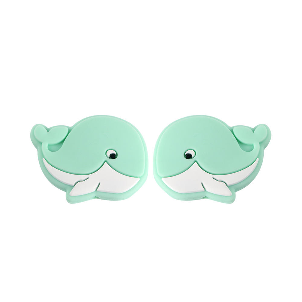 ลูกปัดปลาโลมาโฟกัสมิ้นท์สีเขียว SA108